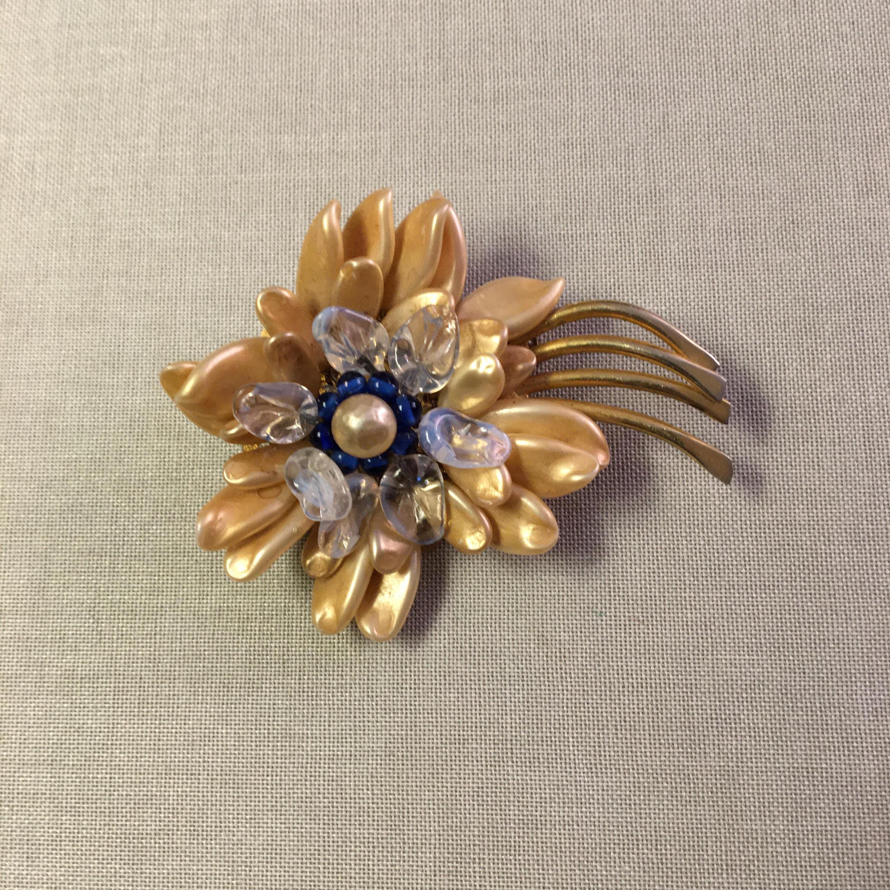Broche Ancienne Attribuée à Louis Rousselot – Haute Fantaisie – Métal Doré Et Brillants