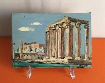 MINIATUUR GRIEKSE TEMPEL schilderij van de Tempel van Olympische Zeus