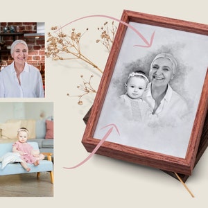 Add Deceased Loved One to Photo Add Person to Photo Family Portrait From Different Photos Combine Photos, Gift for Dad Mom Add Someone image 10