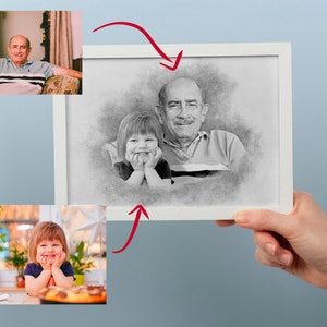 Add Deceased Loved One to Photo Add Person to Photo Family Portrait From Different Photos Combine Photos, Gift for Dad Mom Add Someone image 4