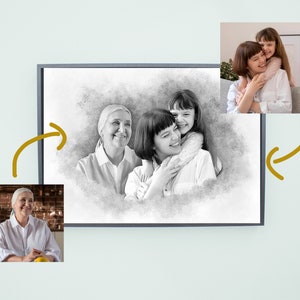 Add Person to Photo,Add Deceased One to Photo,Custom Memorial Photo , Memorial Gift, Combine Photos, Gift for Family, Family Portrait