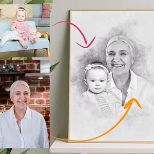 Add Deceased Loved One to Photo Add Person to Photo Family Portrait From Different Photos Combine Photos, Gift for Dad Mom Add Someone image 1