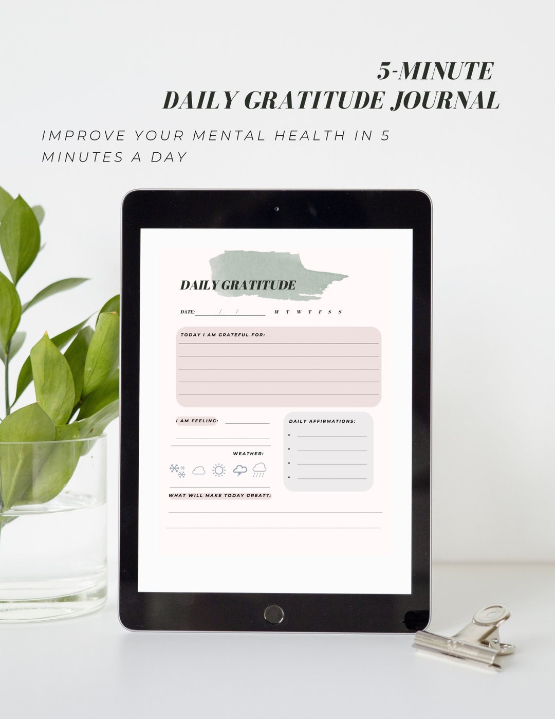 Digital Daily Gratitude Journal Daily Reflection for iPad - Etsy