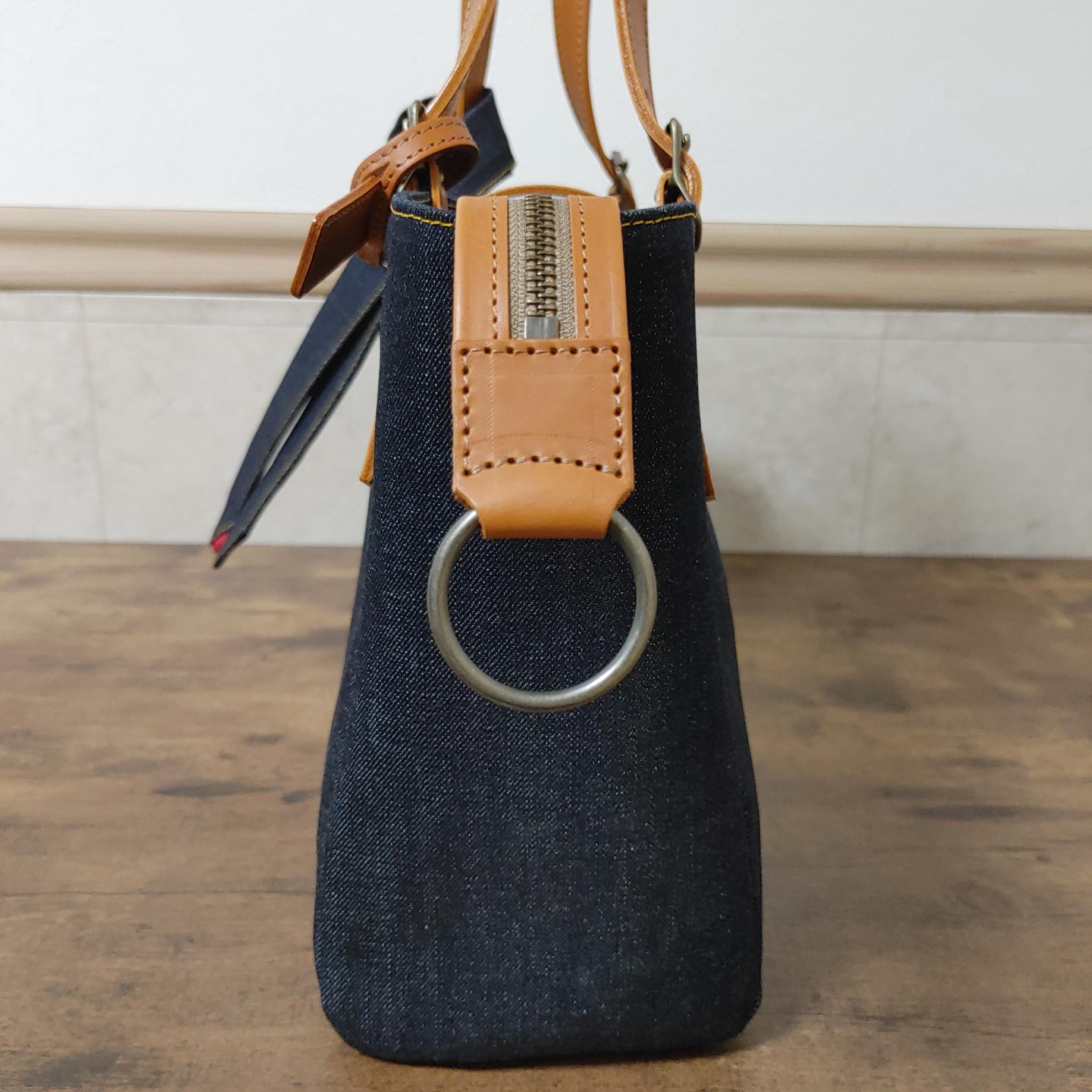 デニム&レザーバッグ Denim Tote Bag With Leather – Japanese Denim Bag Made in Japan