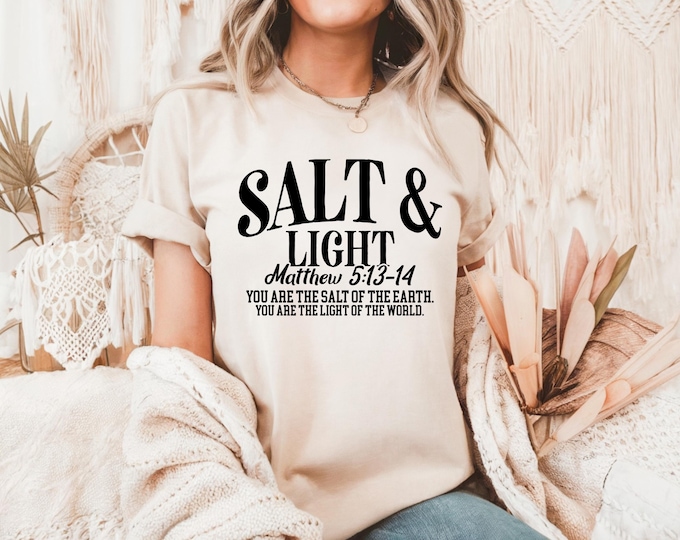 Salt and Light T-Shirt Design: Matthew 5 Bible Verse PNG (Digital Download)