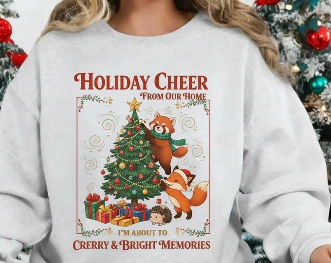 Vintage Christmas Family Art PNG, Retro Holiday Illustration (Digital Download)