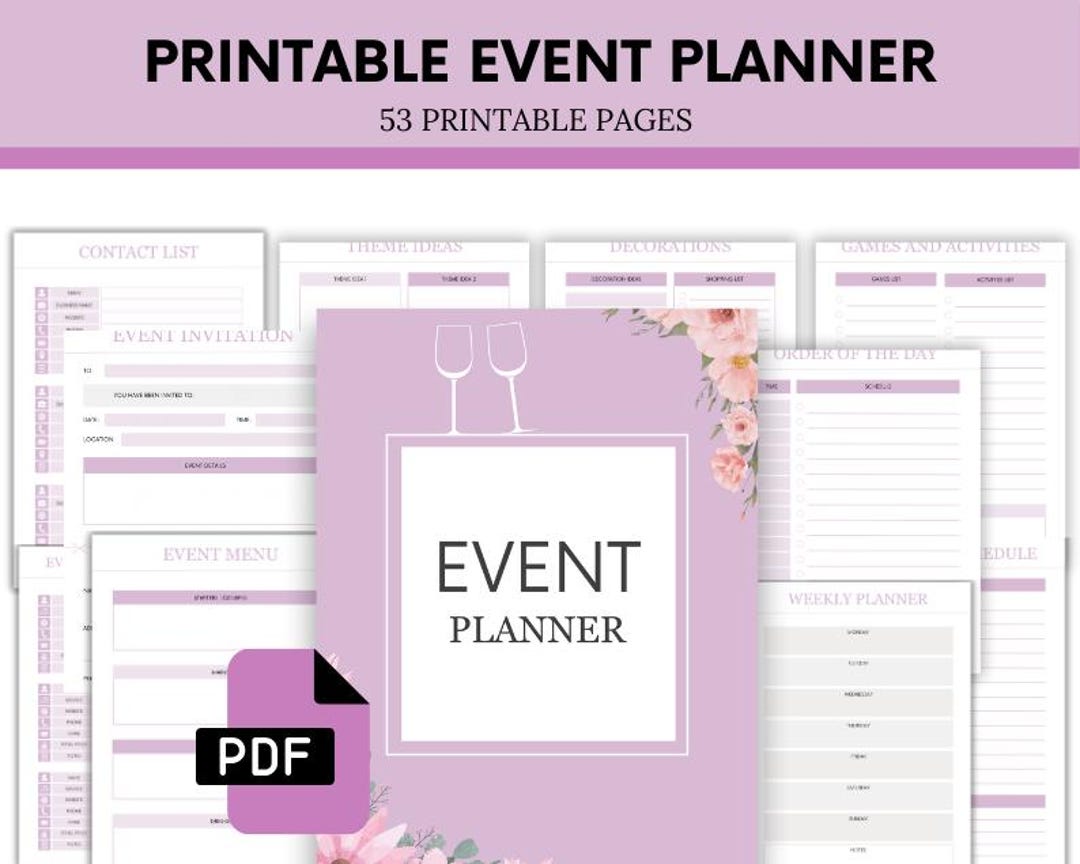 Printable Event Planner: Party Organizer, Guest List, Budget Tracker ...