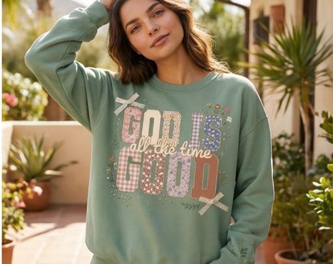 Christian Quote PNG SVG • Floral God Is Good Graphic (Digital Download)