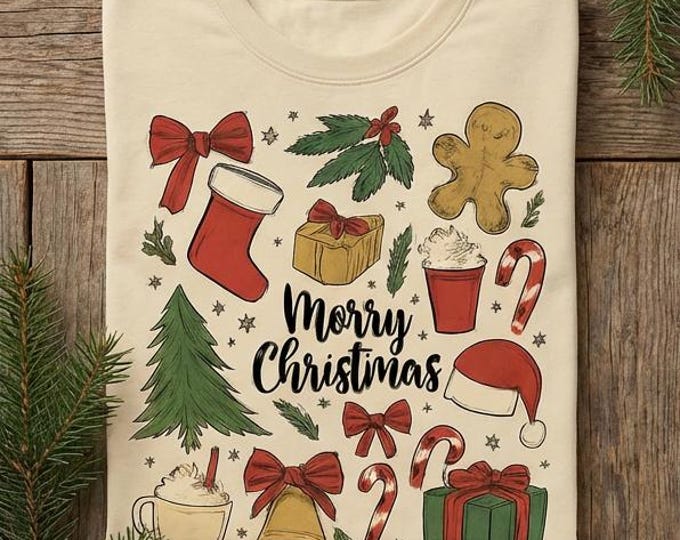 Christmas Doodles PNG Bundle, Holiday Clipart (Digital Download)