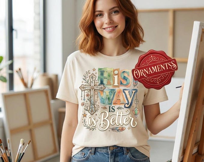 Christian Faith Quote PNG, His Way Is Better, Watercolor (Digital Download)