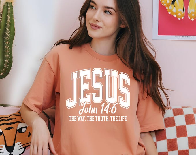 Jesus John 14:6 T-Shirt Design | Christian Varsity Tee (Digital Download)