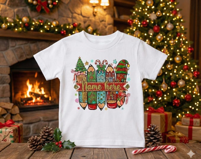 Personalized Christmas Kids Design | Gingerbread Houses PNG SVG (Digital Download)