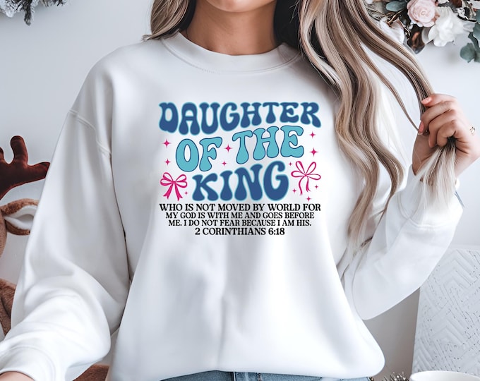 Daughter of the King Christian Shirt: Retro Graphic Tee, Bible Verse