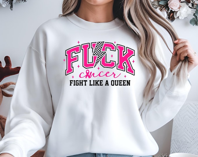 Fight Like A Queen T-Shirt: Breast Cancer Awareness Pink Ribbon Graphic Tee