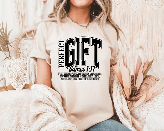 Christian Sweatshirt | James 1:17 Bible Verse, Faith Graphic Pullover