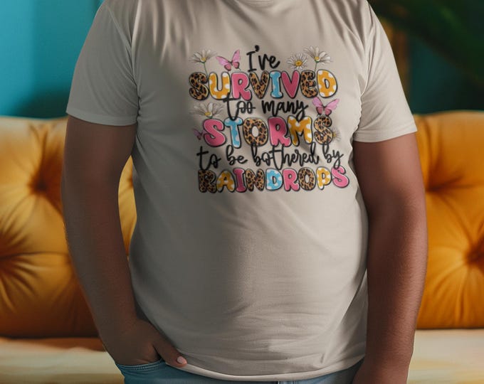 Survived Storms T-Shirt: Inspirational Unisex Softstyle Tee
