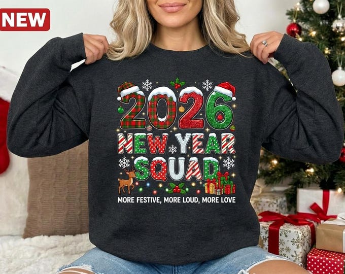 2026 New Year Squad PNG • Festive New Year Shirt Design • Holiday Sublimation Graphic • Digital Download