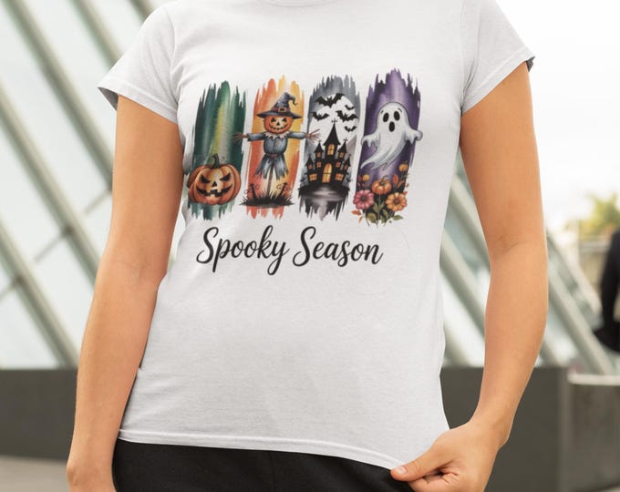 Spooky Season Halloween T-Shirt: Ghost & Pumpkin Design