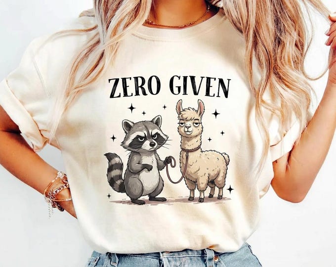 Zero Given Sarcastic Raccoon Llama Design (Digital Download)