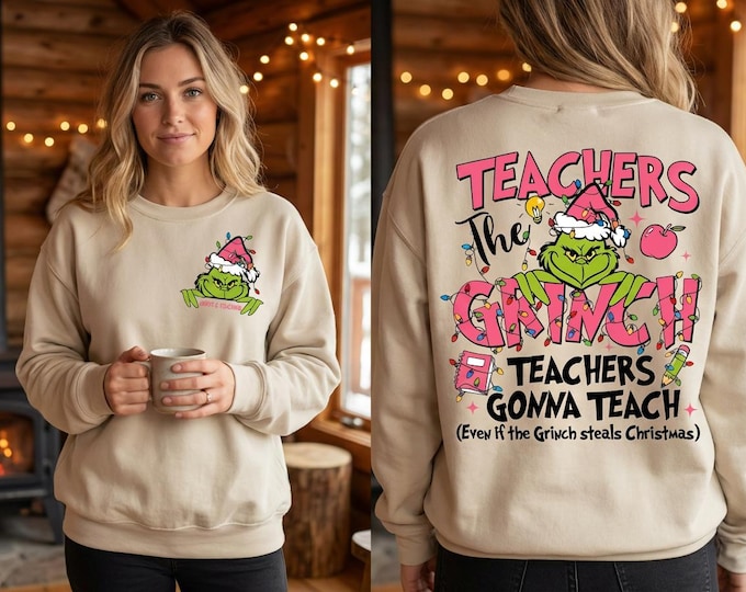 Funny Teacher Christmas SVG PNG | Grinch Classroom Graphic (Digital Download)
