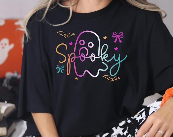 Pastel Ghost Halloween Sweatshirt: Retro Spooky Season Pullover