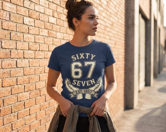 Vintage 67 Birthday PNG, Sixty Seven Est 1957 Retro Graphic, Aged to Perfection Design, Digital Download for T-Shirts & Gifts