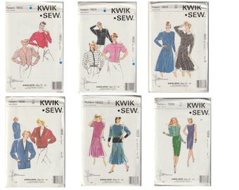 kwik sew 1802 1803 1805 1806 1933 1989 vintage pattern