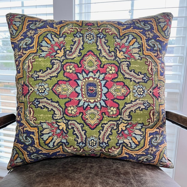 PJ Kaufmann Jewel Tones Green Medallion Pillow Cover 22 x 22