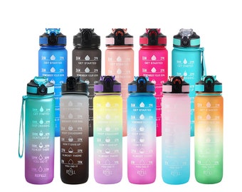 1L Motivational Water Bottles, Water Bottle With Hourly Time Tracker, Travel Water Bottle, Gym Water Bottle, Hourly Time Tracker