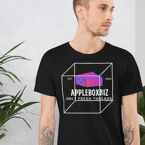 Apple box biz Only Fresh Threads comodo Unisex Cotton black heather t-shirt