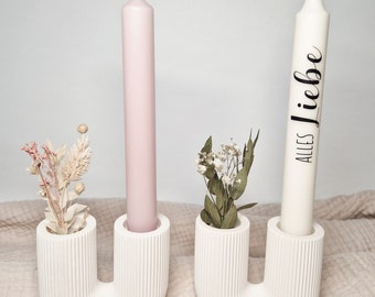 U-Form Vase, Kerzenhalter U-Form, Vase für Trockenblumen, Geschenkset