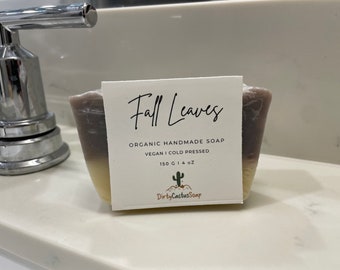 100% Vegan Handmade Bar Soap, Cold Pressed, Fall Leaves, Palm Oil Free, Bar Soap, Organic Lather, All Natural Hand Soap