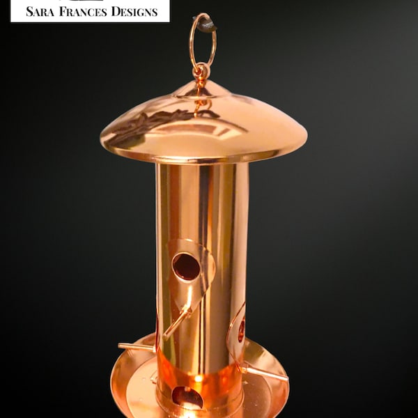 Copper-plated Hanging Bird Seed Feeder