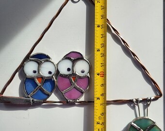 Stained glass owls