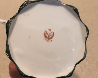 RS Prussia ceramic sugar and creamer jars.