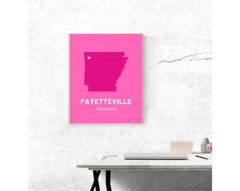 Fayetteville Arkansas Instant Download Print, College Art Printable, College Wall Art, DIGITAL DOWNLOAD