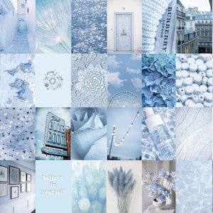Light Blue Aesthetic Photo Wall Collage |  Digital Download |  80 photos