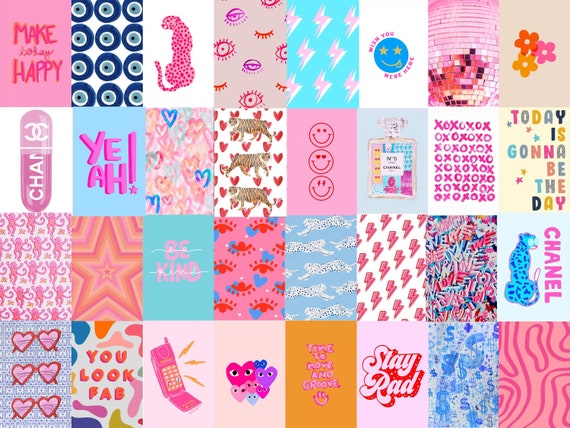 Preppy Aesthetic Photo Wall Collage | Digital Download | 60 photos