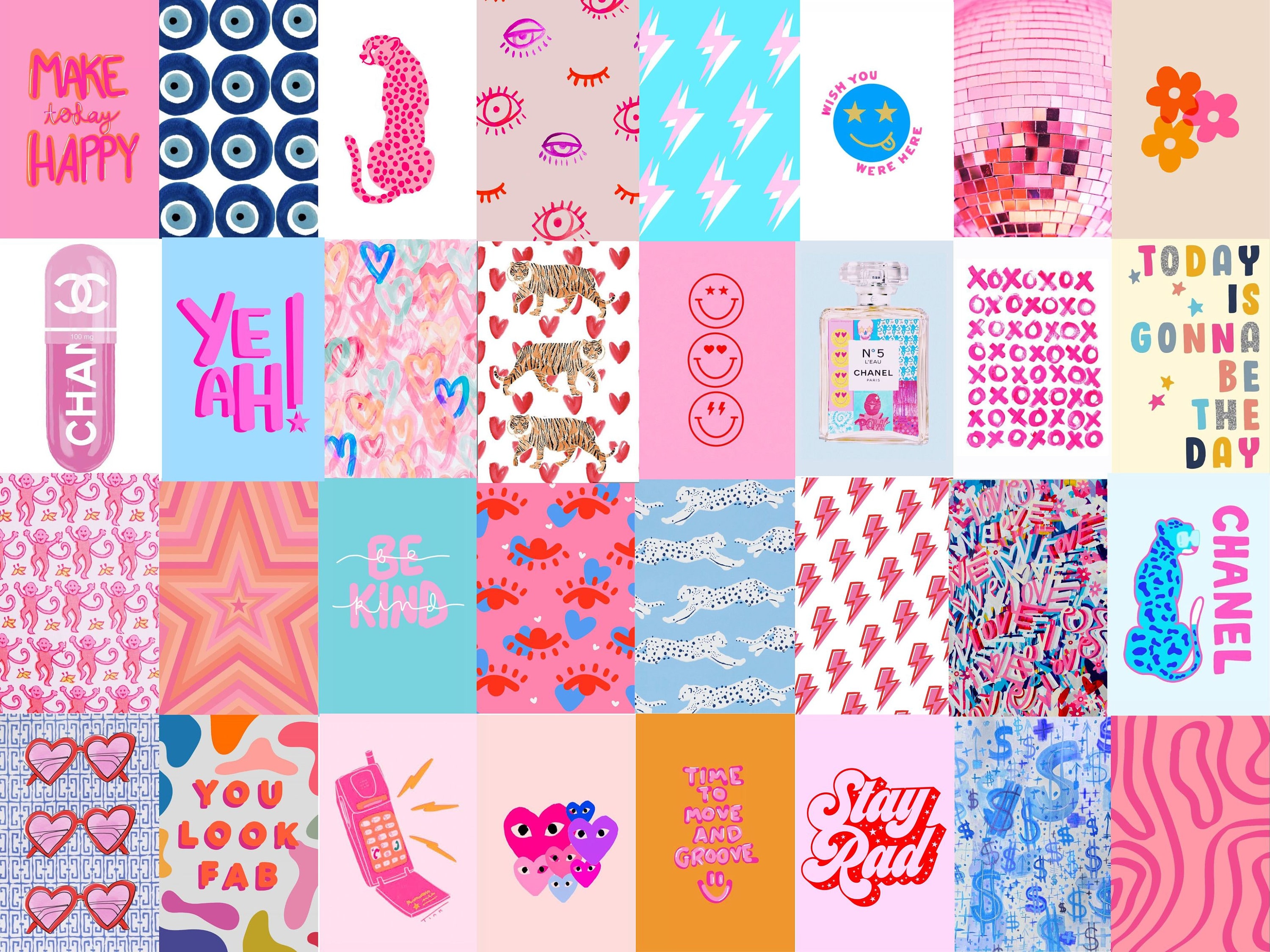 Preppy Aesthetic Photo Wall Collage | Digital Download | 60 photos