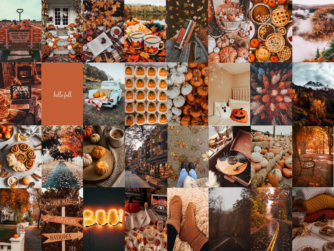 Cozy Autumn Wall Collage Kit 75 PCS Fall Aesthetic Soft - Etsy