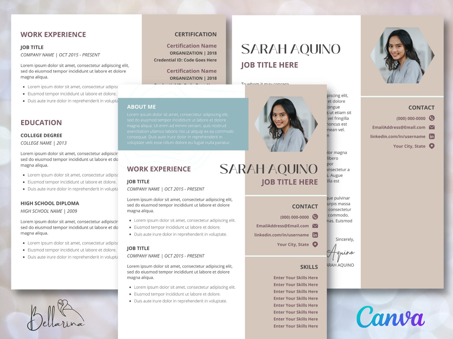 Resume Cover Letter Template Canva Modern Resume Iris Resume Etsy