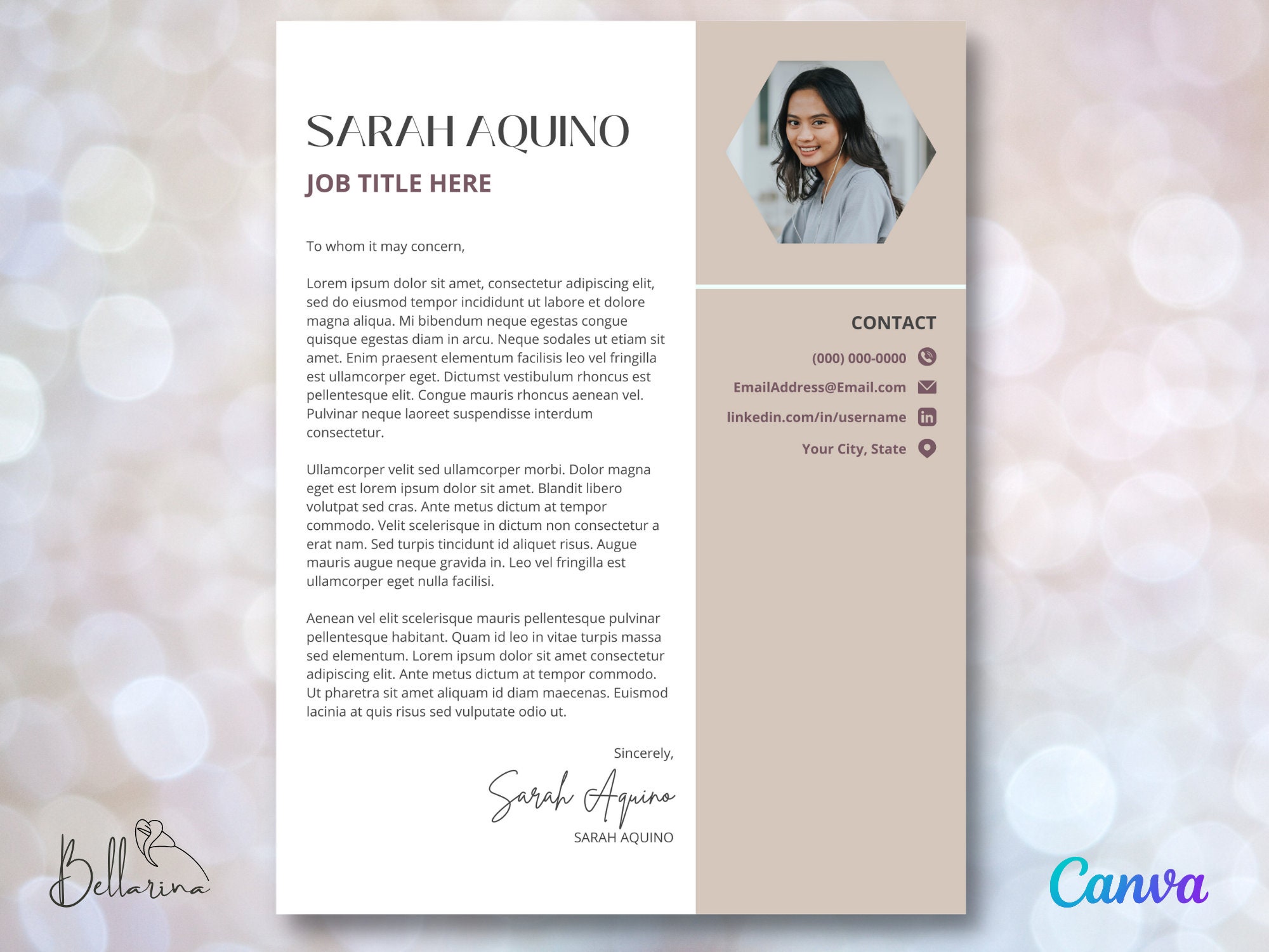 Resume & Cover Letter Template Canva Modern Resume Iris Resume Etsy