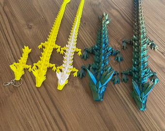 Dragón de cristal articulado como se ve en TikTok, juguete flexible/anti-estrés impreso en 3D, regalo sensorial.