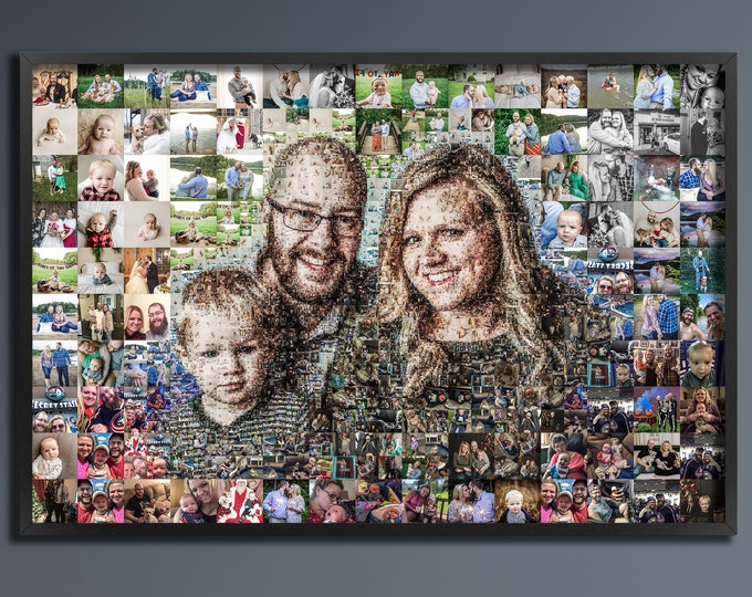 Personalized Gift - Photo mosaic. Portrait from your 100 photos
