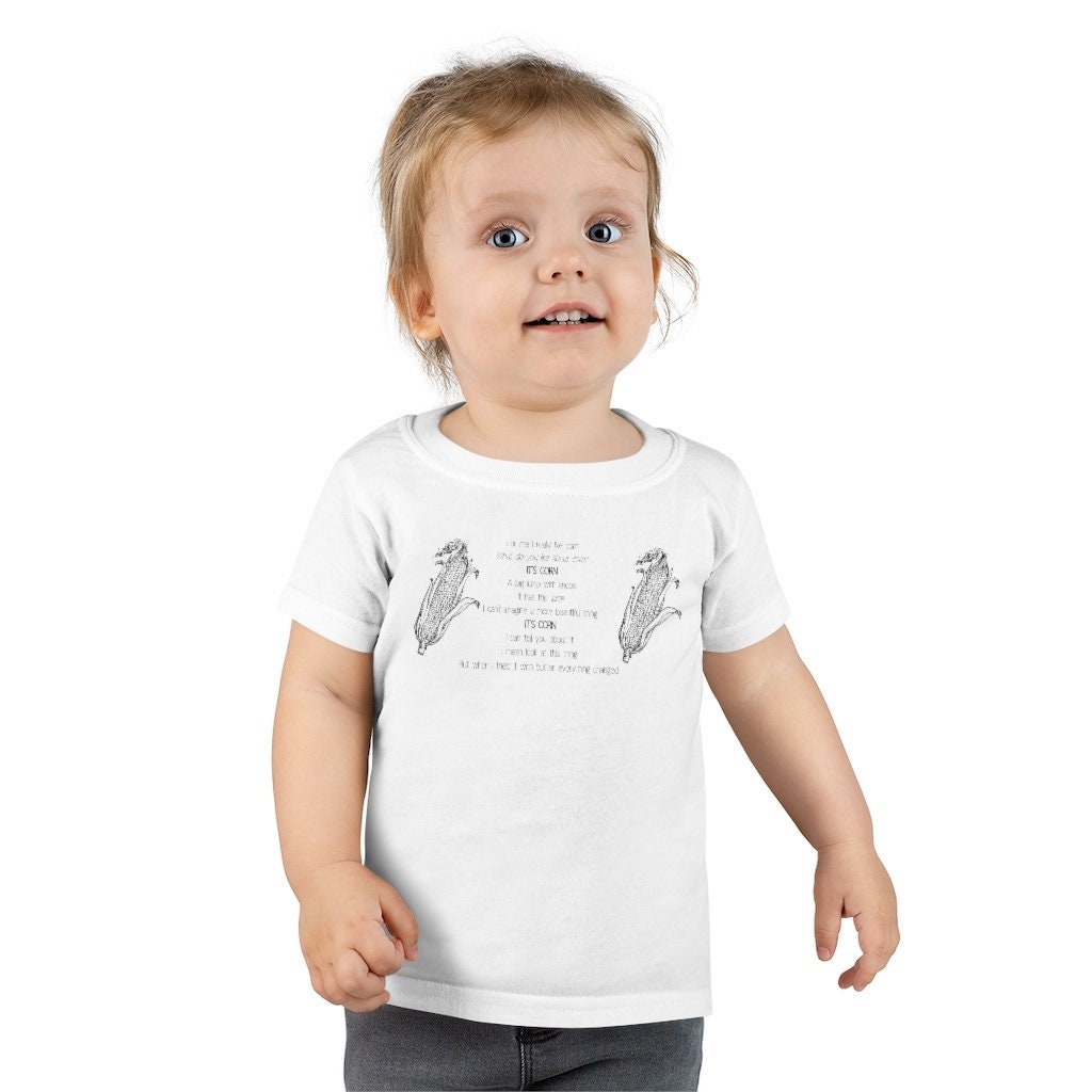 It's Corn Song Corn Kid Fully Lyrics Toddler Baby Shirt Black and White