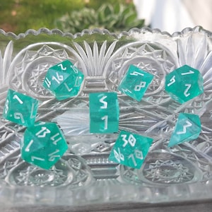 Teal Aqua Dice Set (8pcs) B Grade