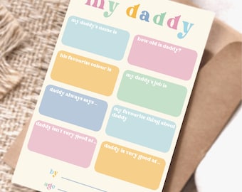 Father’s Day Card from Toddler for Dad | Birthday card for Daddy | Question Card | Daddy I Love You  | Cute Fathers Day Card | Birthday Dad
