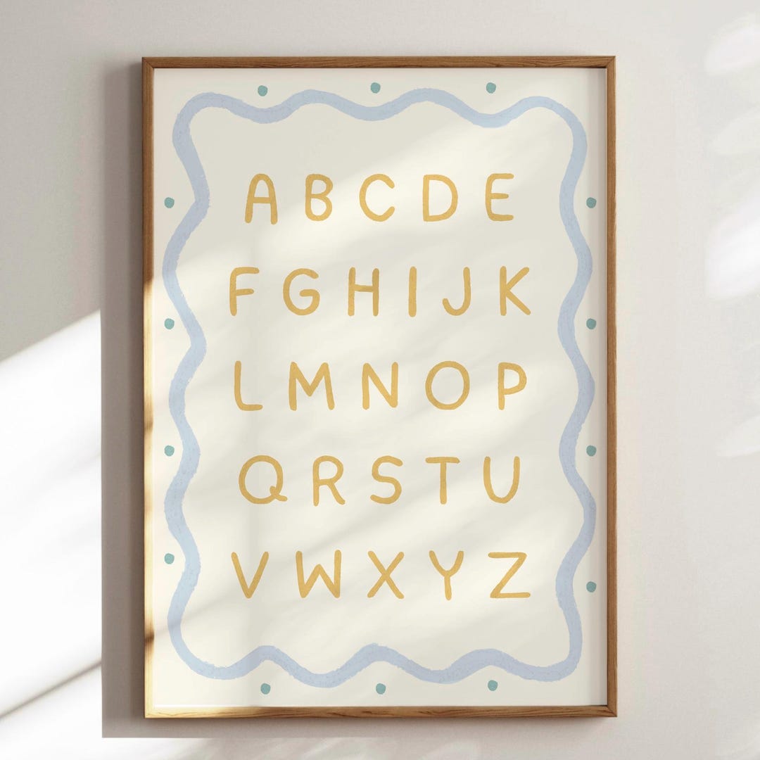Alphabet Nursery Print: Educational ABC Wall Art - Etsy