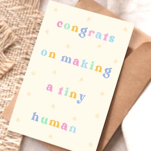 Nieuwe babykaart | Gefeliciteerd met het maken van een klein mensje | Grappige nieuwe babykaart | Kaart voor pasgeborenen | Leuke babyshowerkaart | New Born-kaart |