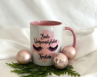 Personalisierte Tasse / Geschenk Wimpernstylistin /Geschenk Frau / Geschenk Freundin / Personalisiertes Geschenk  /Geschenk Weihnachten